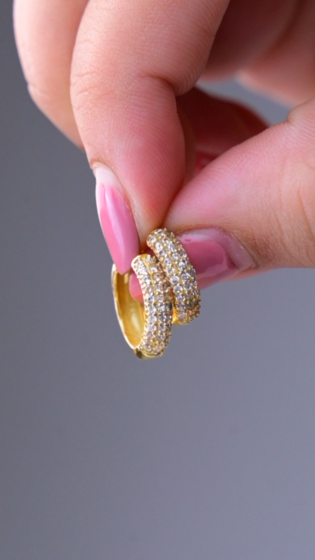 Sparkling Diamond Studded Hoops Earrings