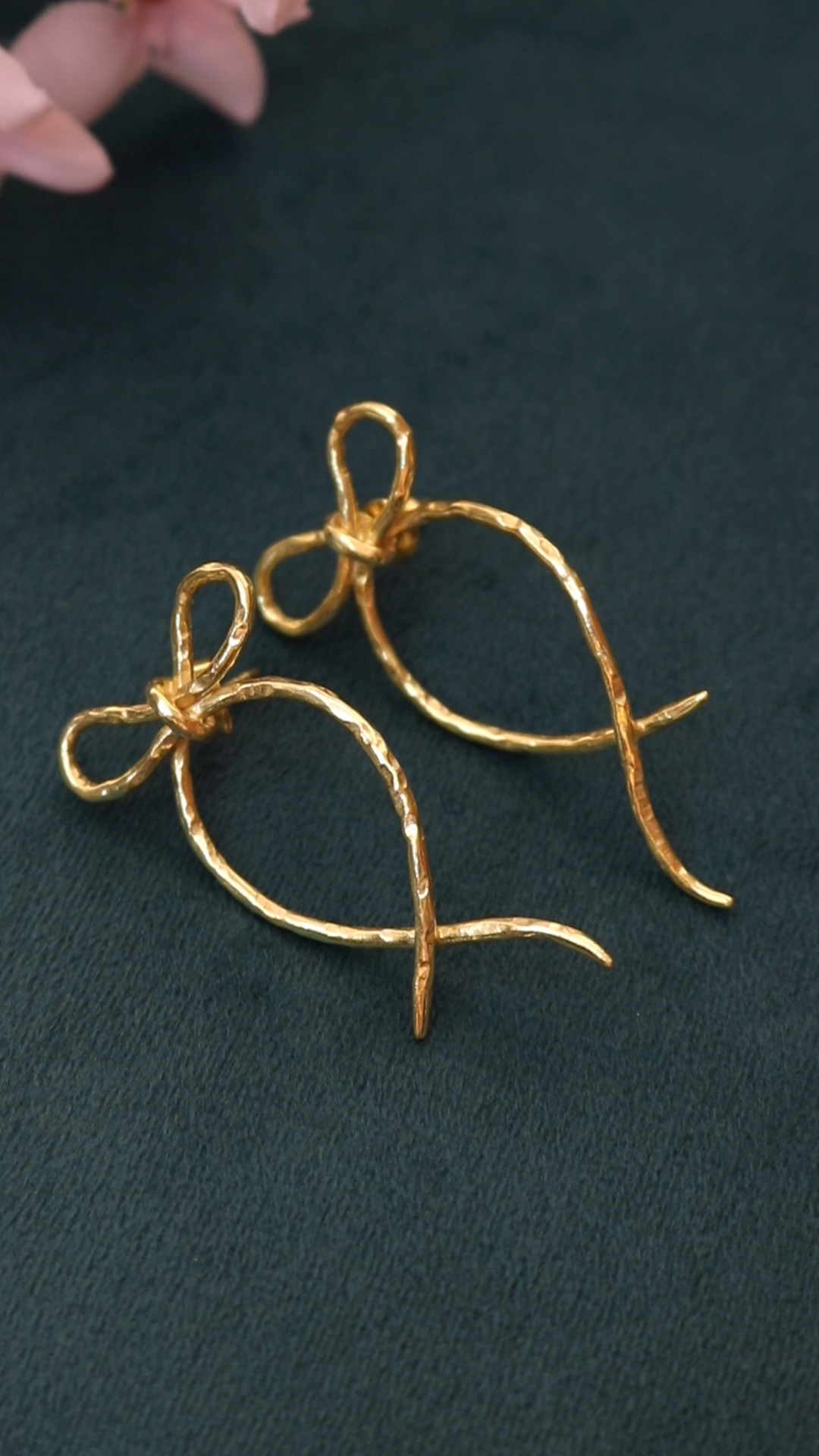 Adore Heart Bow Charm Earrings