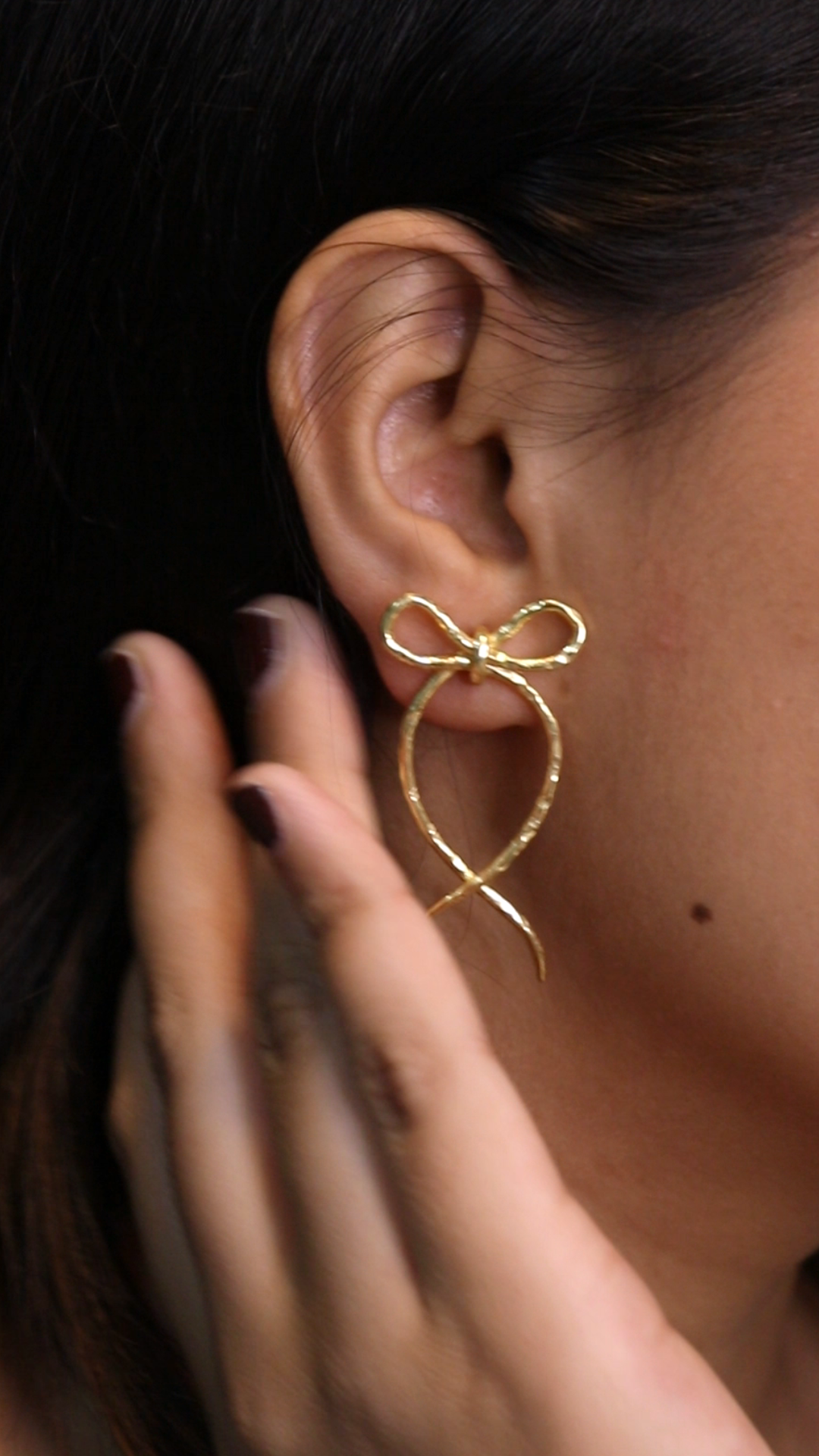 Adore Heart Bow Charm Earrings