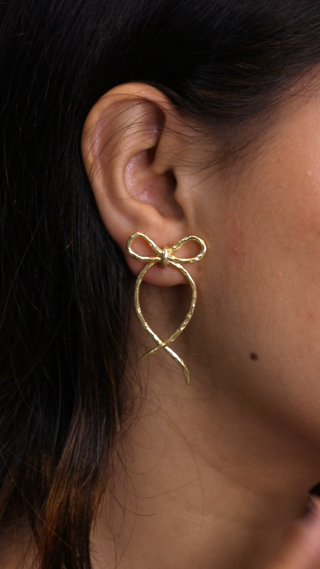 Adore Heart Bow Charm Earrings