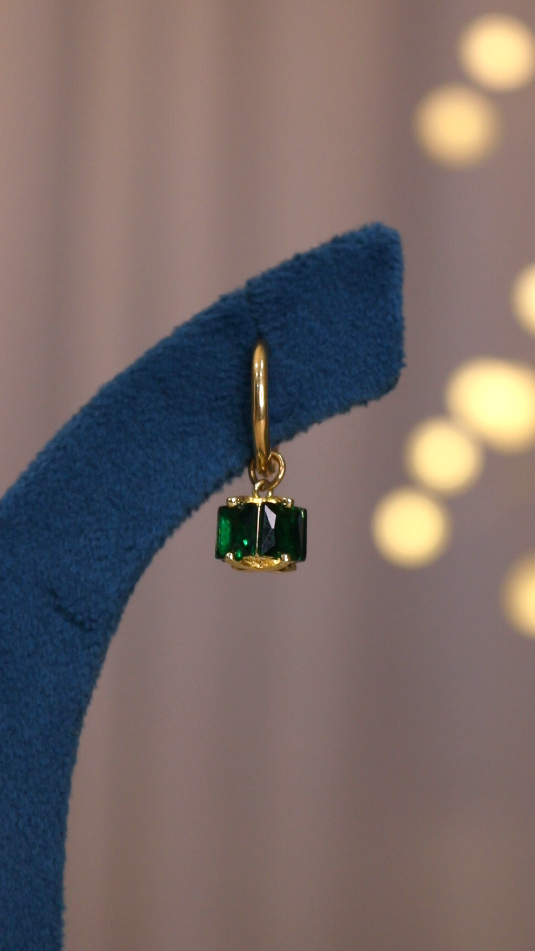 Emerald Drop Charm Earrings