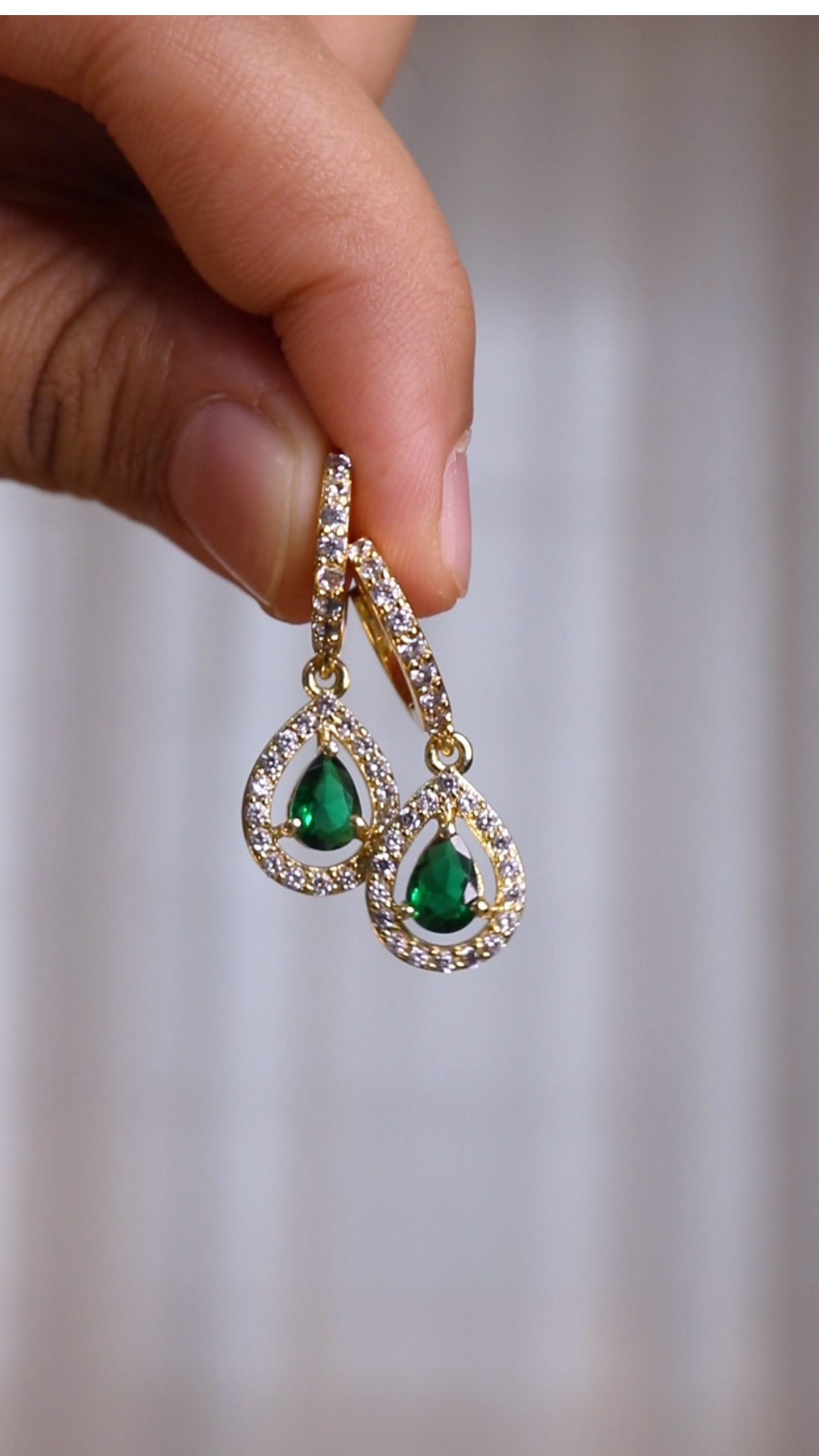 Green Drop Diamond Treasure Earrings