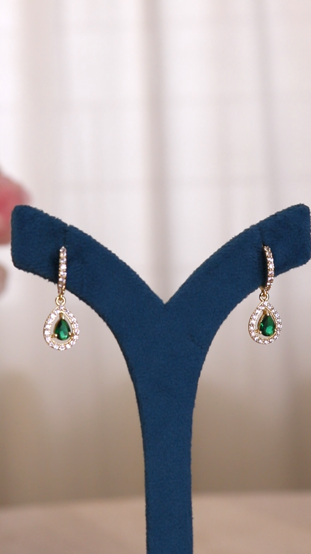 Green Drop Diamond Treasure Earrings