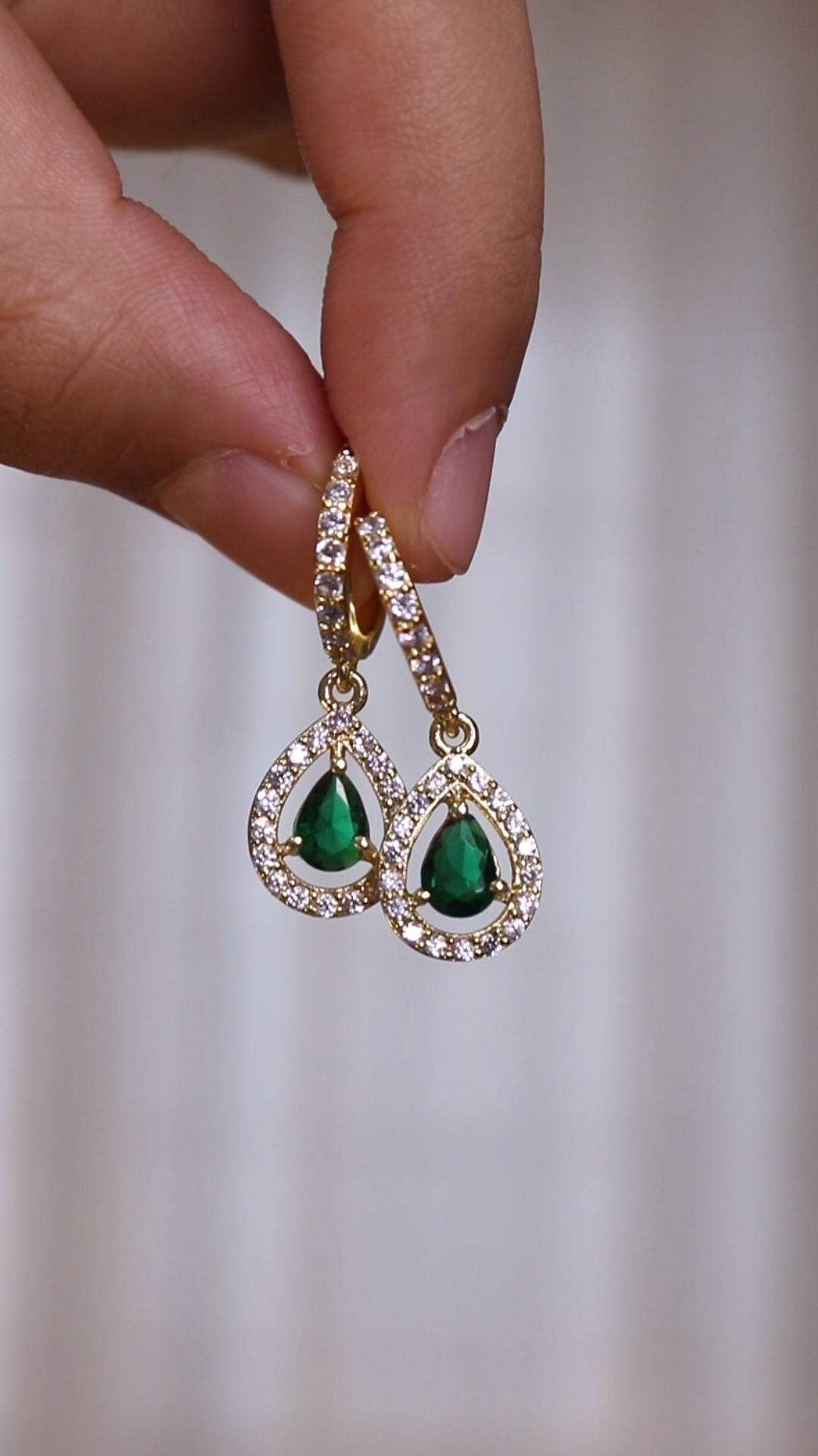 Green Drop Diamond Treasure Earrings