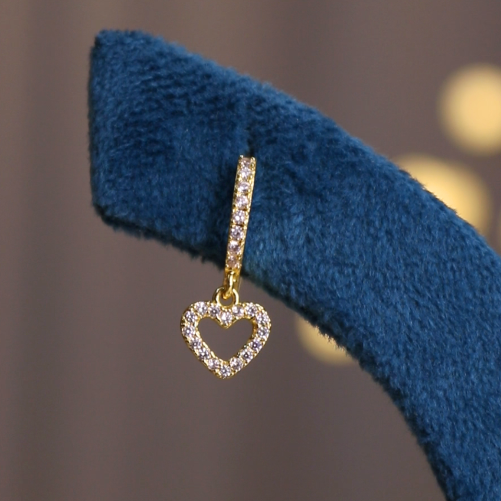 Julia Heart Charm Huggies