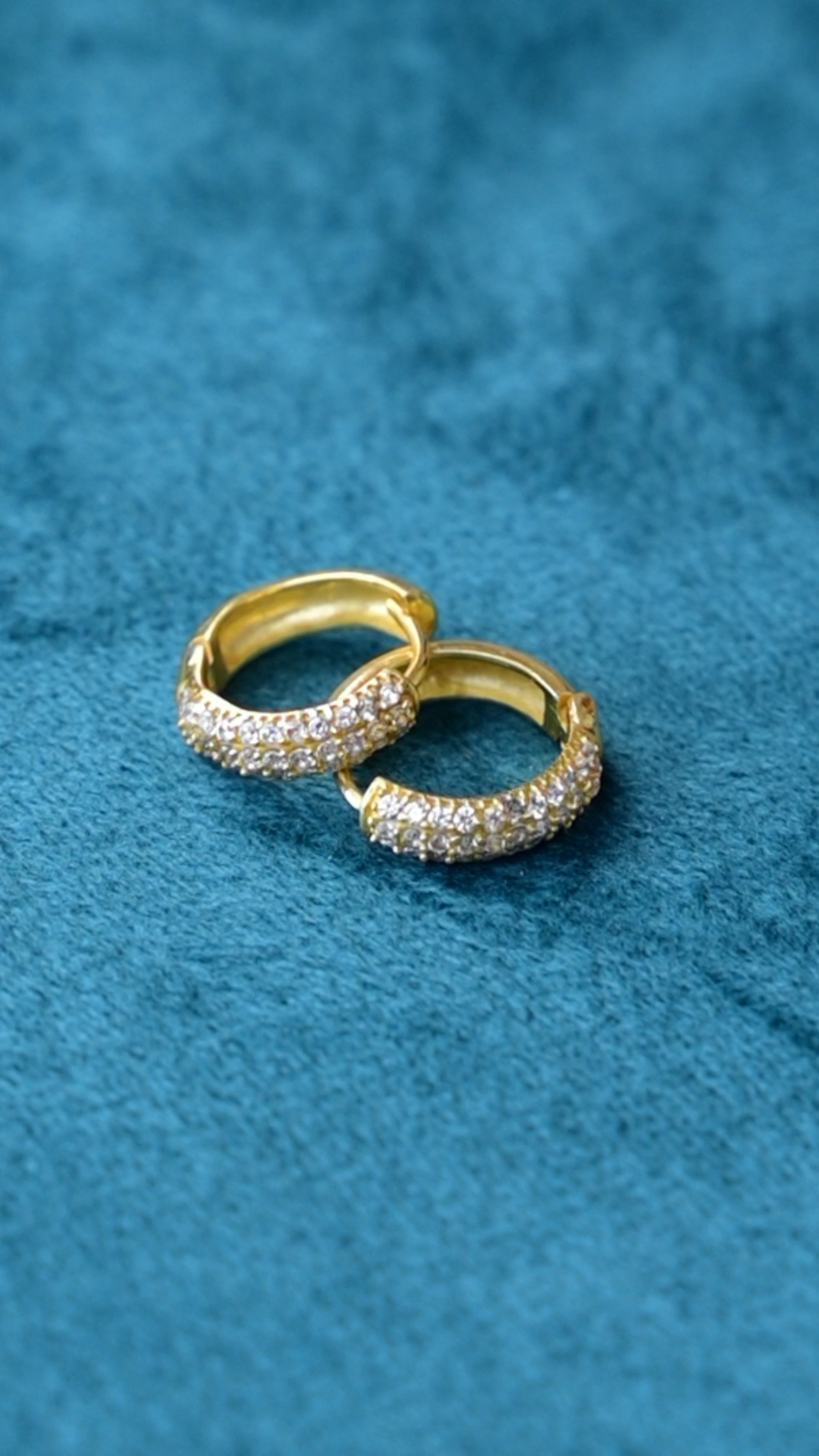 Sparkling Diamond Studded Hoops Earrings