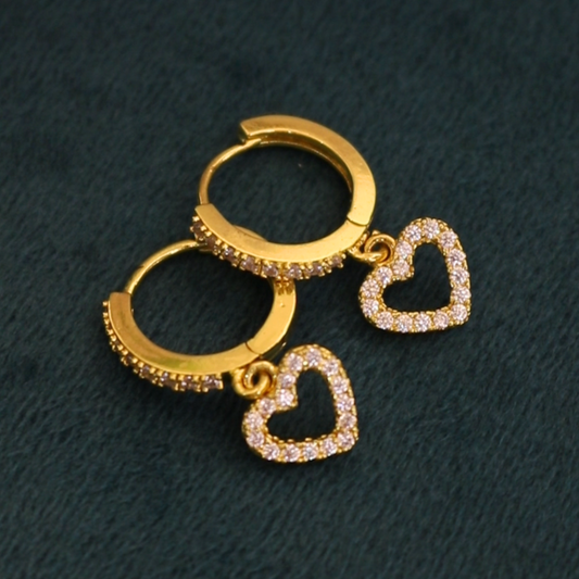 Julia Heart Charm Huggies